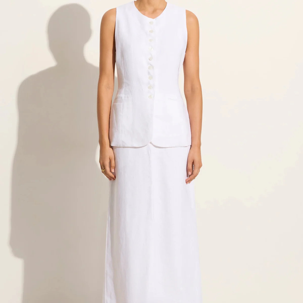 Nelli Skirt White | Faithfull (AU)