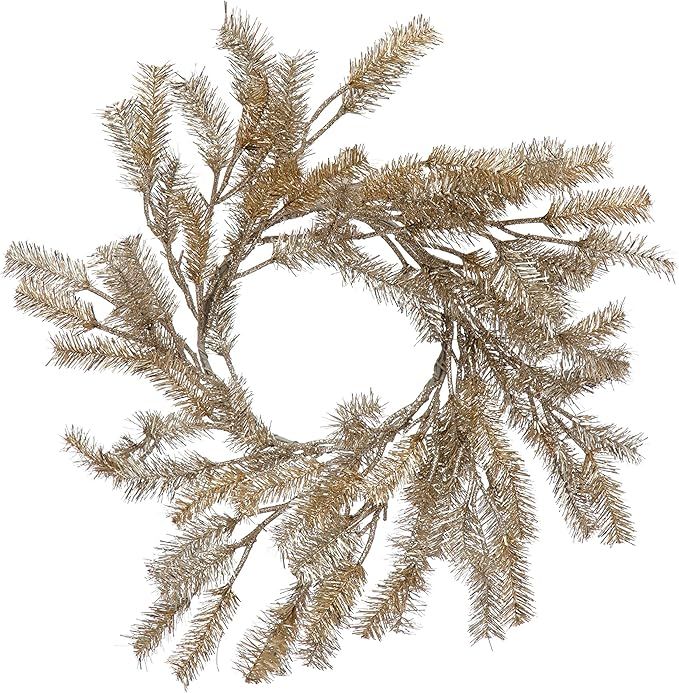 Creative Co-Op 18" Round Tinsel Wreath, Silver & Gold Finish | Amazon (US)