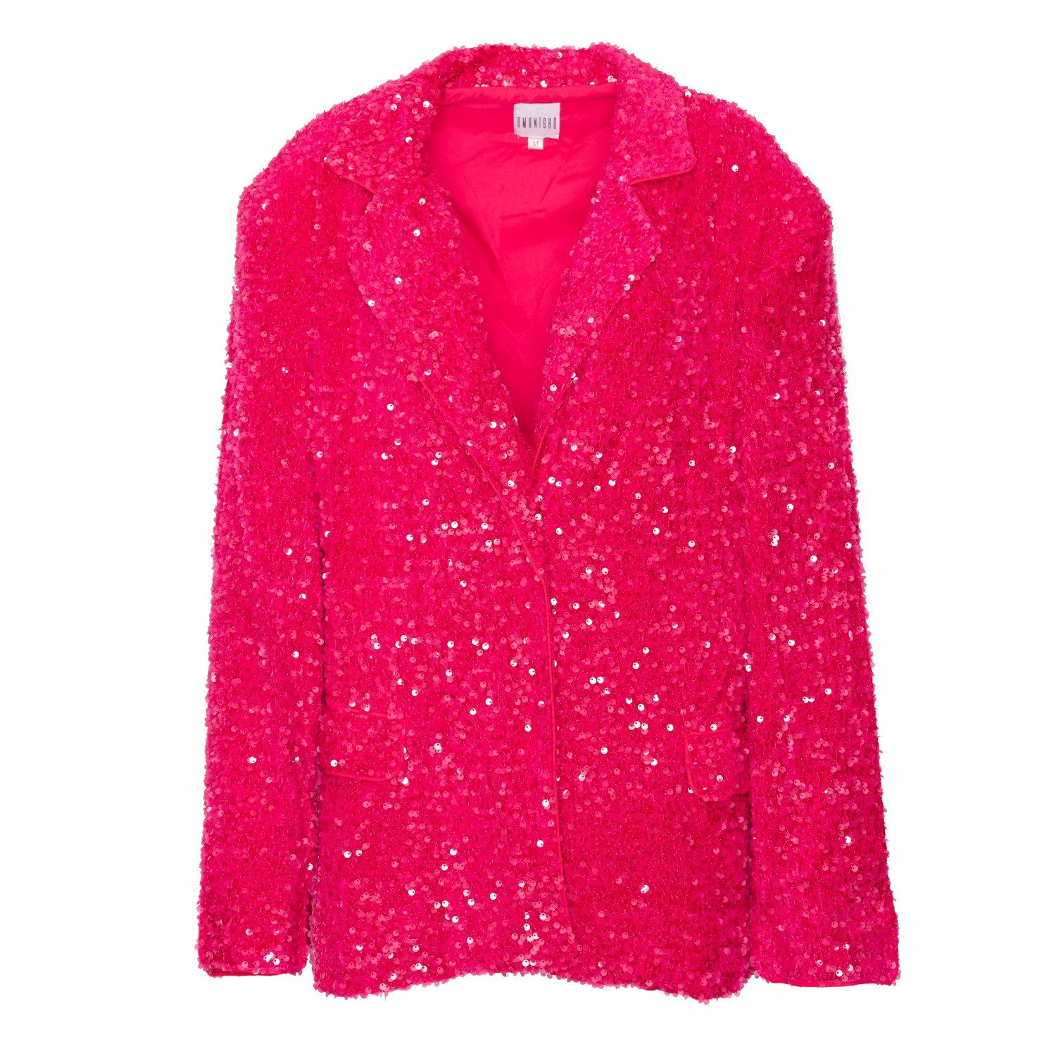 Liza Sequin Blazer In Pink Fuchsia | Wolf & Badger