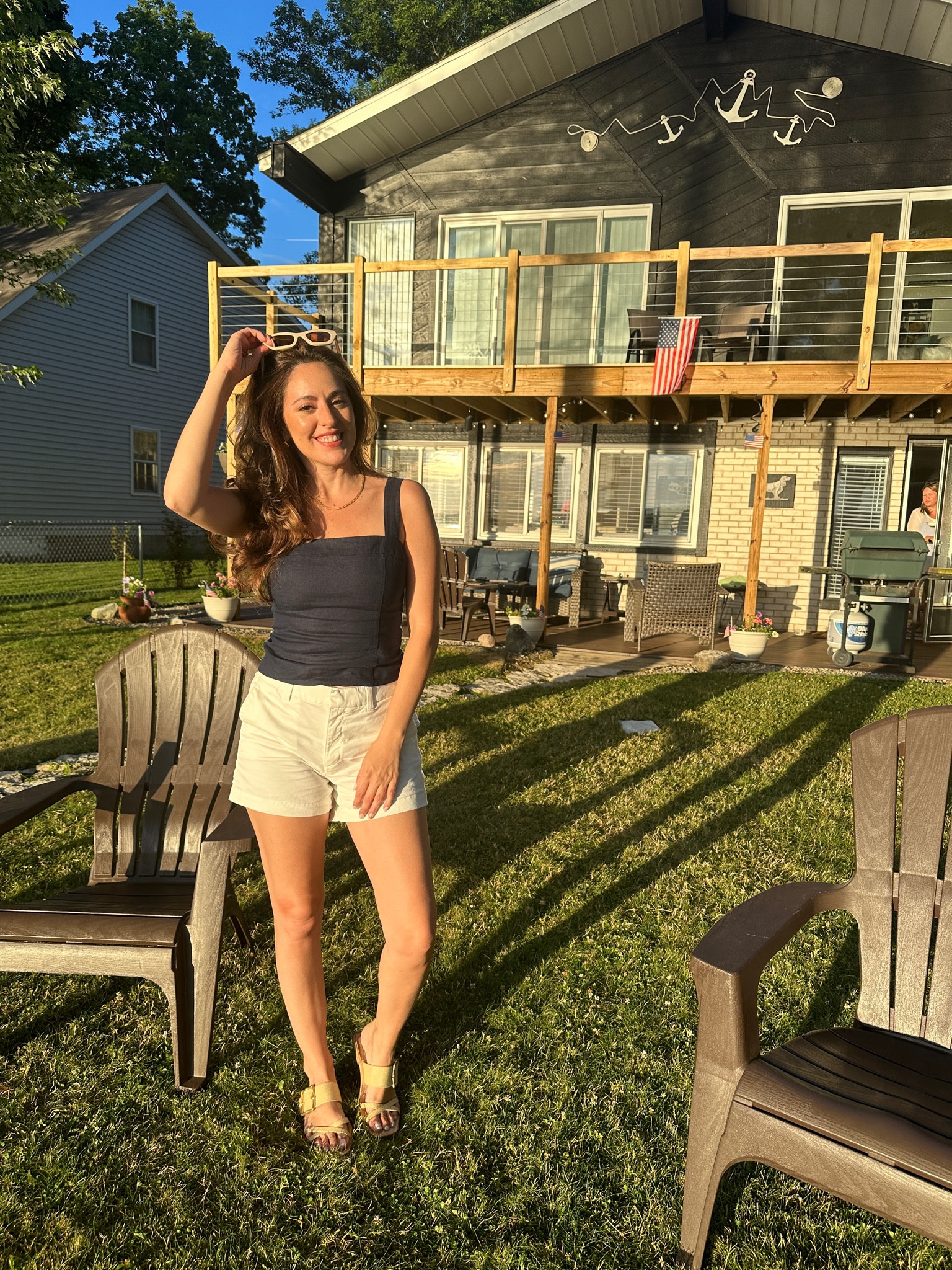 July 4 | summer outfit | linen top | blue and white | casual outfit | quince | white shorts 

#LTKFindsUnder100 #LTKSeasonal #LTKSummerSales