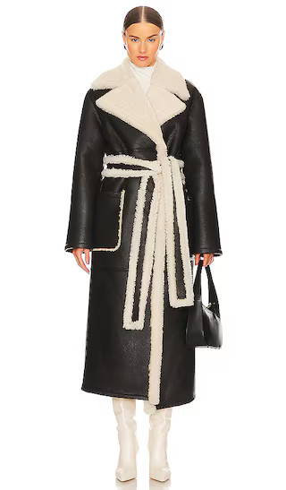 Reversible Shearling Coat in Black Chocolate | Revolve Clothing (Global)