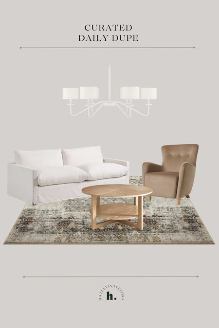 how i’d style today’s designer dupe! 

crate & barrel clairemont light oak coffee table dupe, daily dupe, look for less, affordable home decor, amazon home decor, light wood round coffee table, 2 tier coffee table, white sofa, brown accent chair, all white chandelier, loloi rug, living room inspo, living room mood board, living room decor 

#LTKhome #LTKsalealert