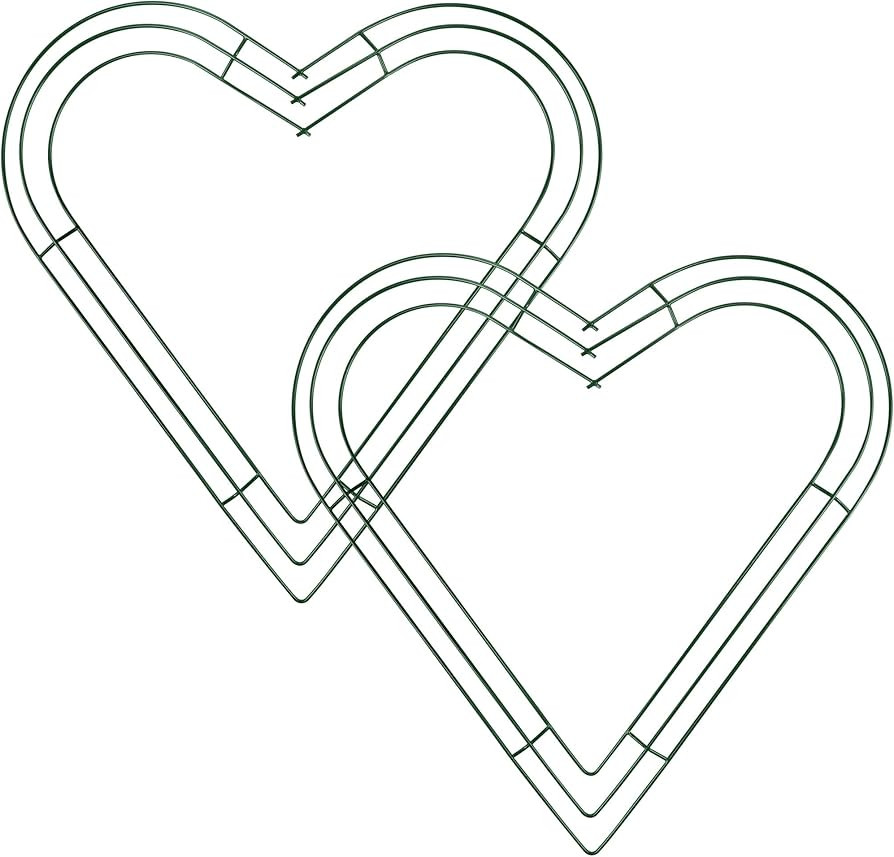 URATOT 2 Pack 14 Inch Heart Metal Wreath Frame Green Heart Wire Wreath Frames for DIY Wedding Spr... | Amazon (US)