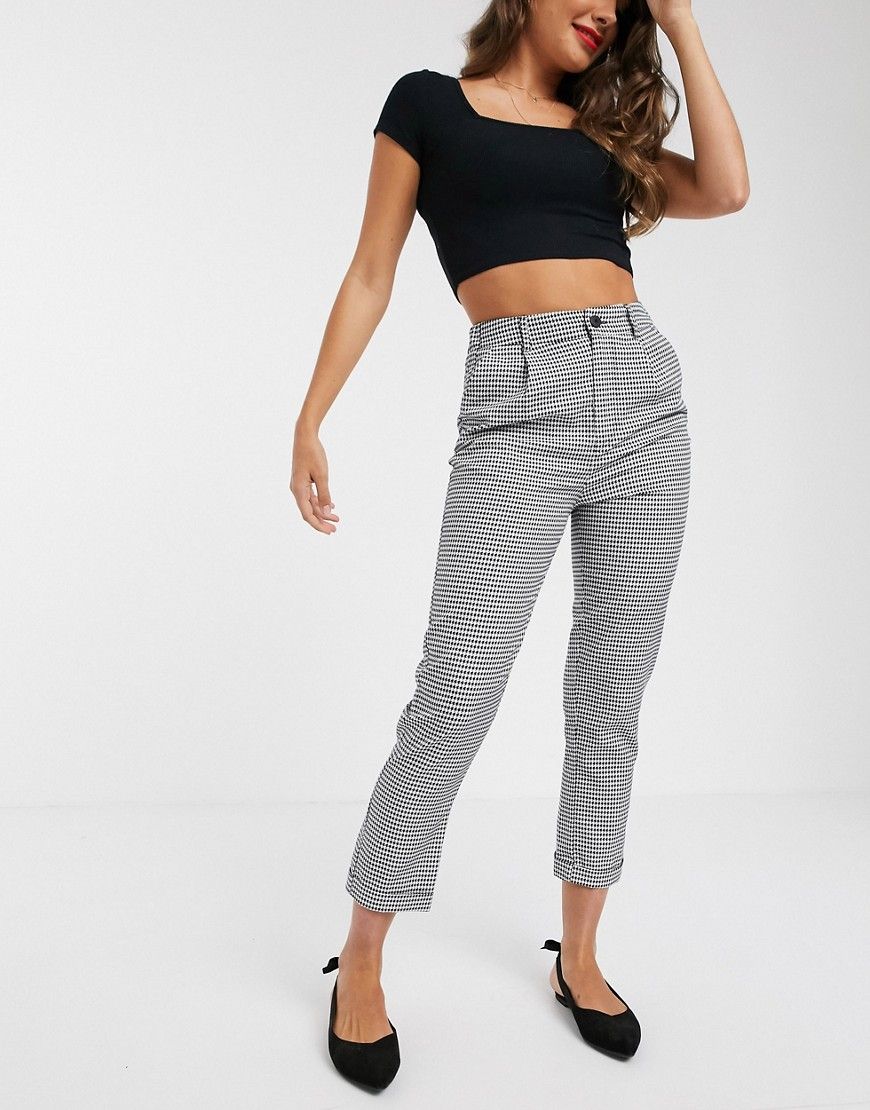 Pull&Bear checked pants in monochrome-Multi | ASOS (Global)