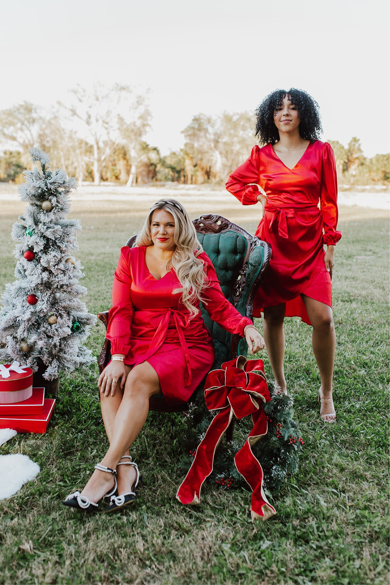 my Pink Desert red satin dress for the Holidays! i’m in size large. sizing runs a bit big, you can size down! lined and zips, but has elastic at the waist for give. goes to xxxl! 

#LTKcurves #LTKHoliday #LTKunder100