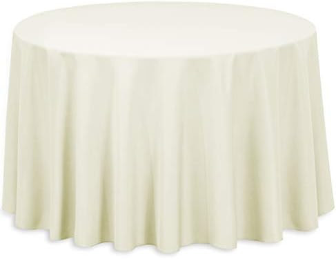 Amazon.com: LinenTablecloth LTC-108RD-010105 108 in. Round Polyester Tablecloth Ivory 108 in. Rou... | Amazon (US)