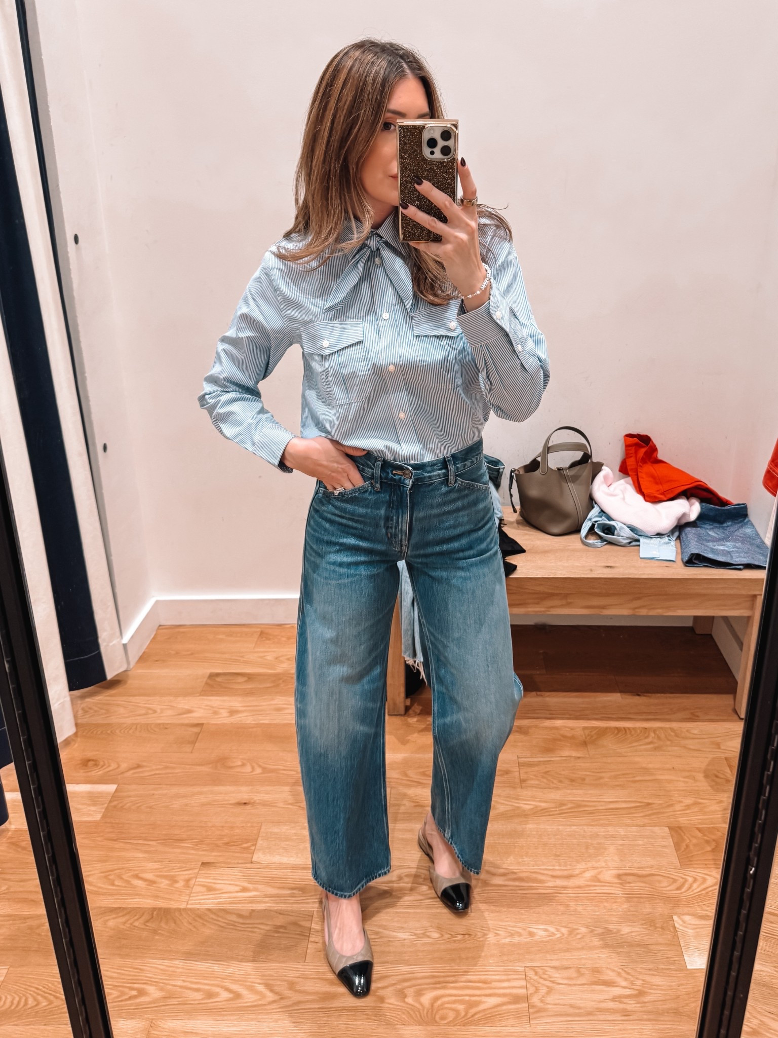 Size 8 in shirt, size 26 in jeans 

@jcrew 