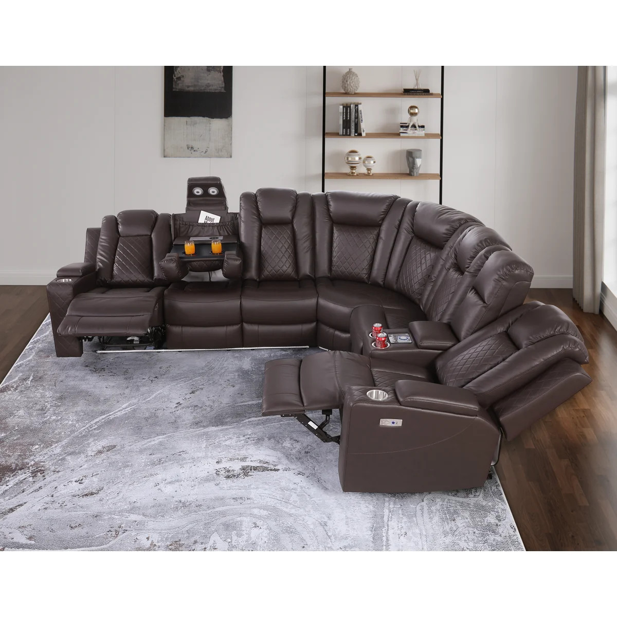 Tehillah Power Reclining Corner Curved Sectional with Wireless Charging | Wayfair North America