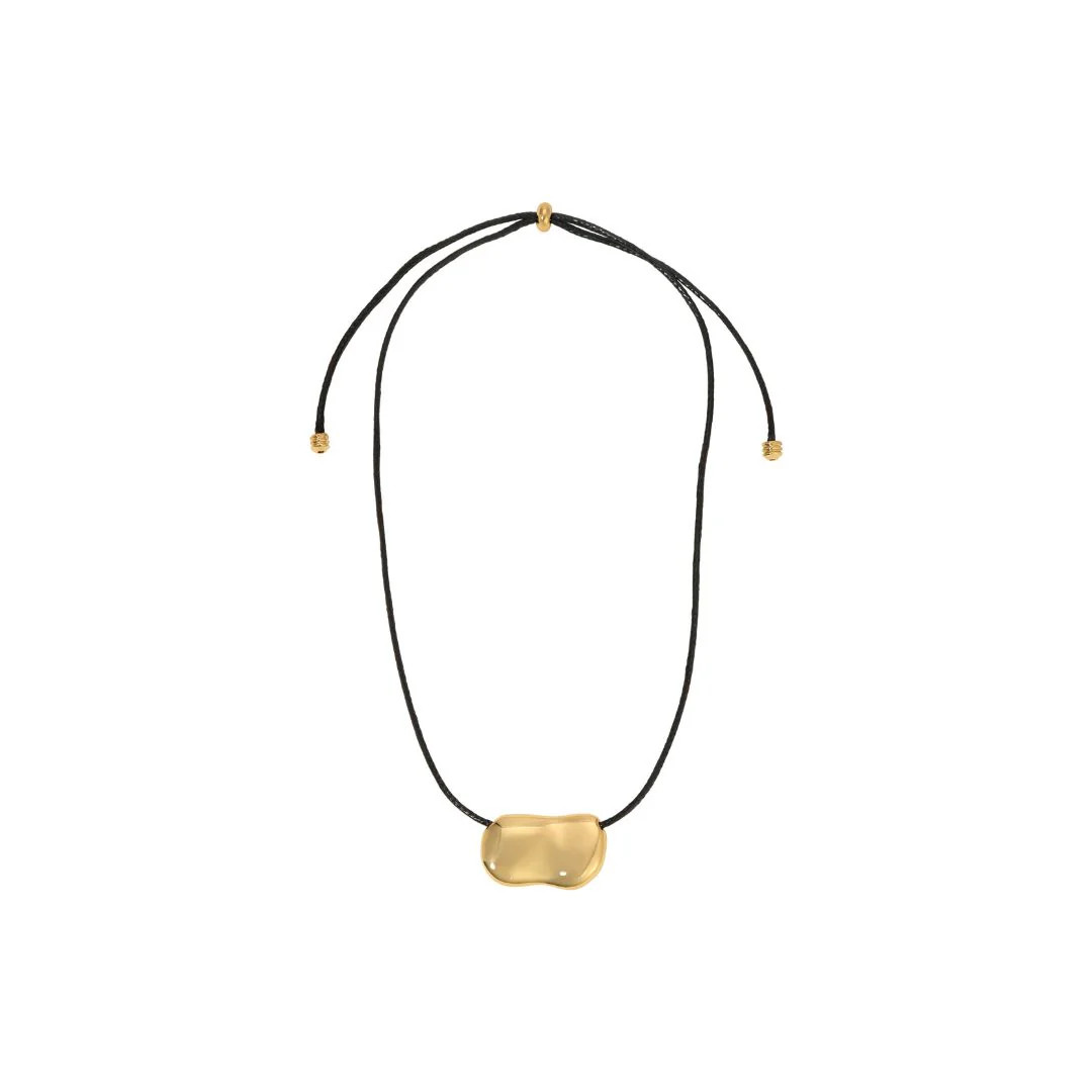 PEBBLE NECKLACE GOLD/BLACK | Heaven Mayhem