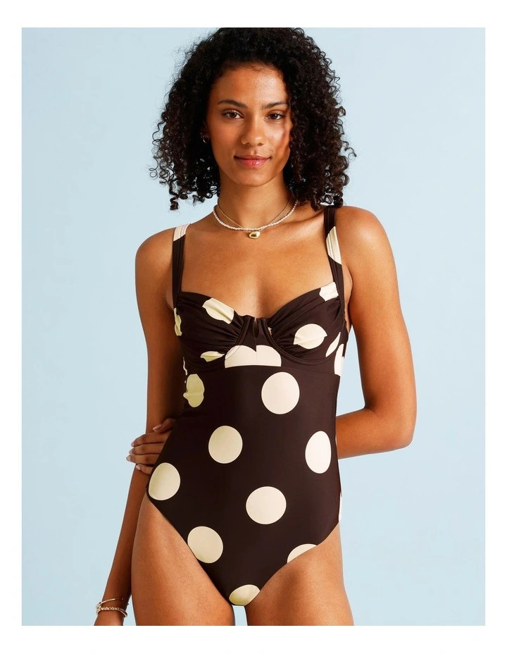 Chloe & LolaCocoa Butter Leila Swimsuit in Coffee Bean Spot Print | Myer