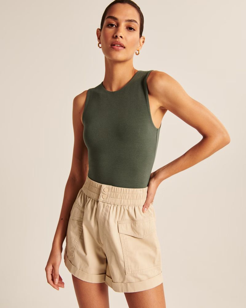 Women's Cotton Seamless Fabric Tank Bodysuit | Women's Tops | Abercrombie.com | Abercrombie & Fitch (US)