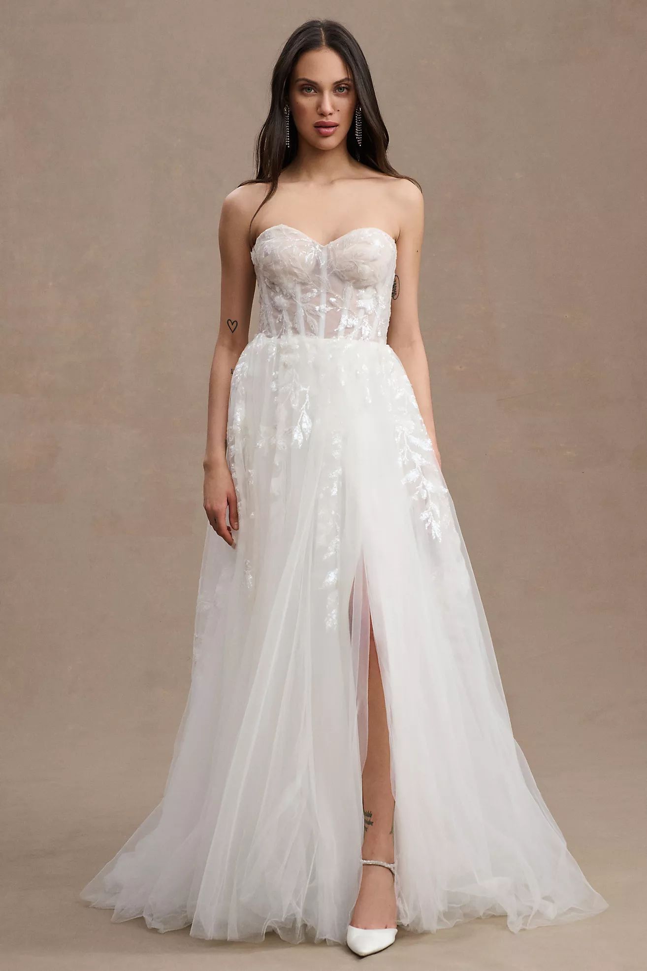 Wtoo by Watters Austin Strapless Corset Tulle Wedding Gown | Anthropologie (US)