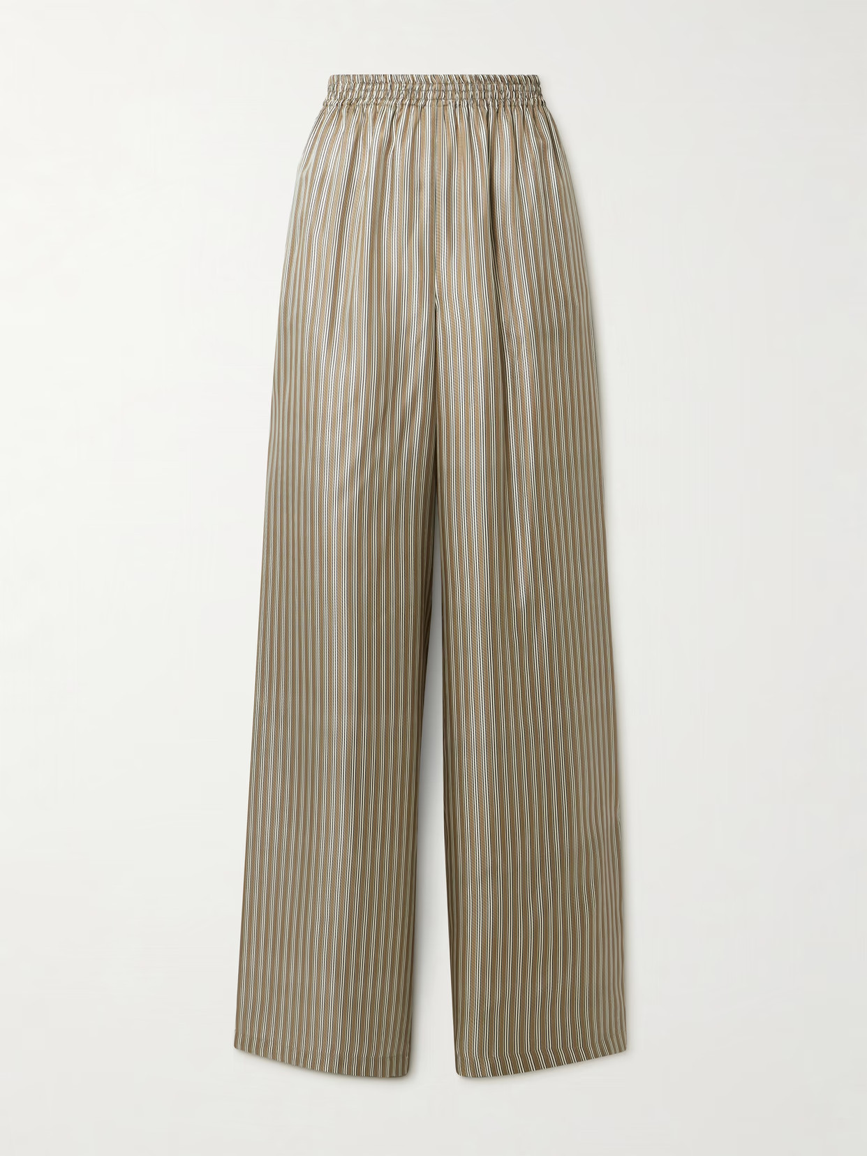 Max Mara - Ladino Striped Silk-twill Wide-leg Pants - Brown | NET-A-PORTER (US)