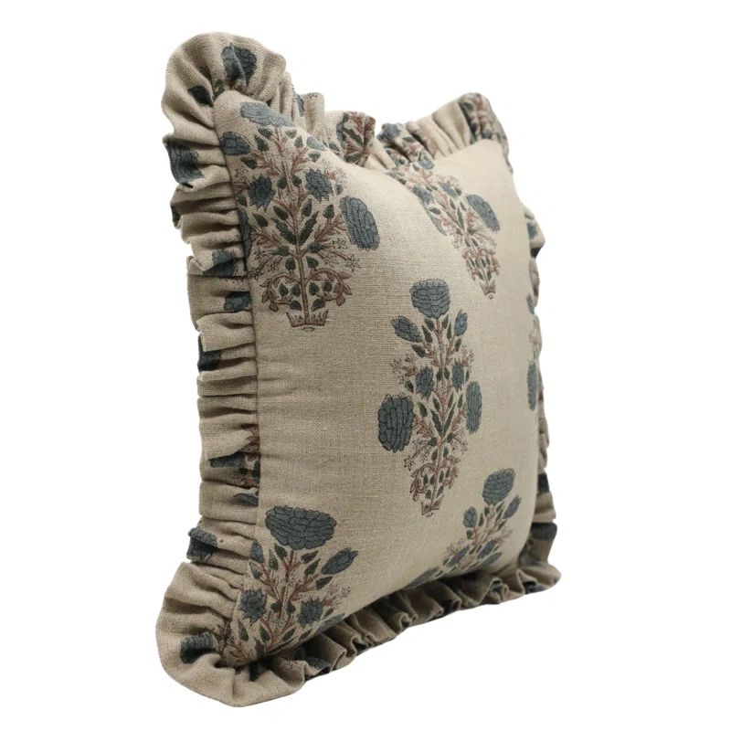 Fabdivine Floral Linen Indoor/Outdoor Pillow Cover | Wayfair | Wayfair North America