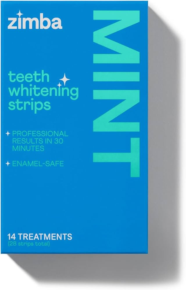 Zimba Teeth Whitening Strips Vegan Whitening Strip Enamel Safe Teeth Whitening Hydrogen Peroxide ... | Amazon (US)