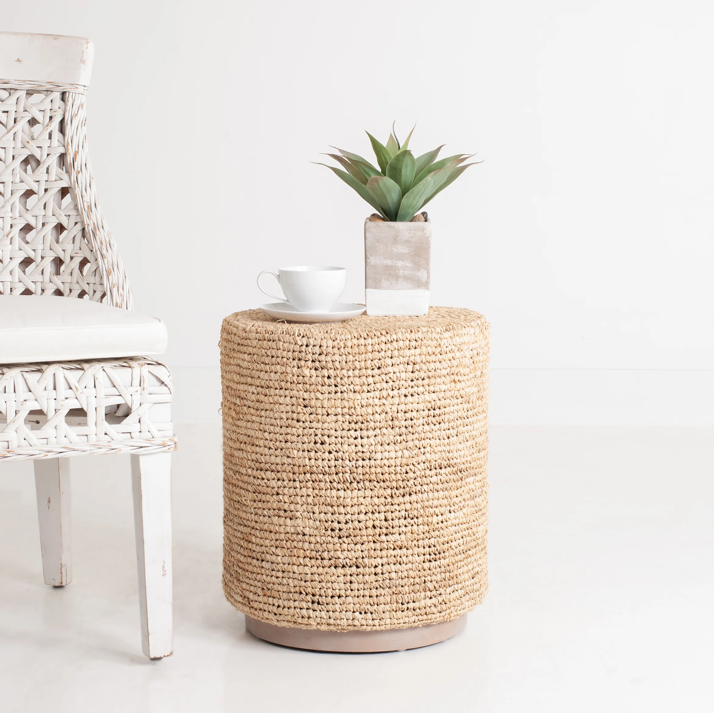 Beachcrest Home™ Brookston 15.7" Wide Raffia Round Standard Ottoman & Reviews | Wayfair | Wayfair North America