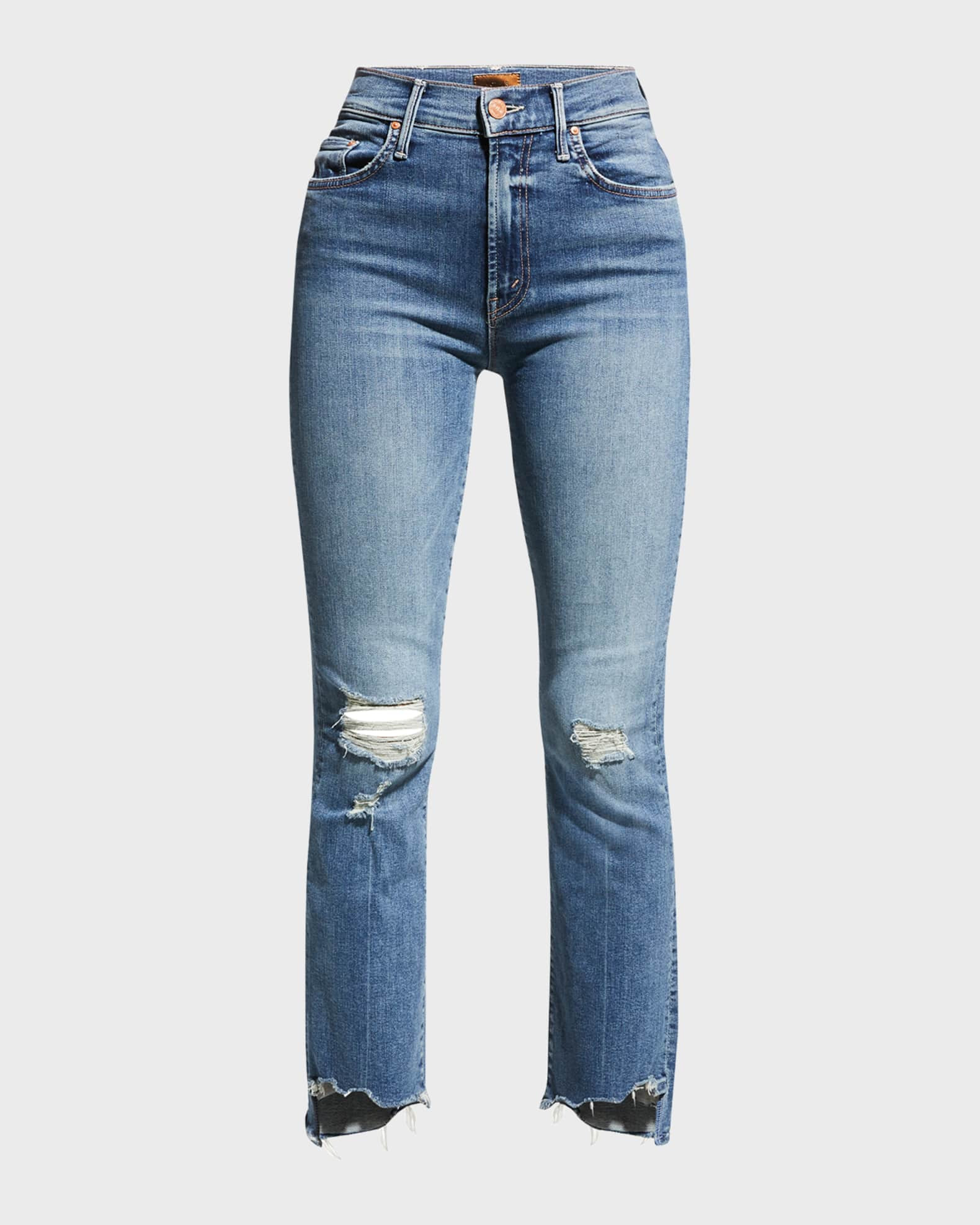 MOTHER The Insider Crop Step Chewed-Hem Jeans | Neiman Marcus