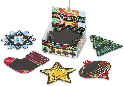 Melissa & Doug Scratch Art Holiday-Themed Shaped Mini Notes (125) With Wooden Stylus - Hangable O... | Amazon (US)