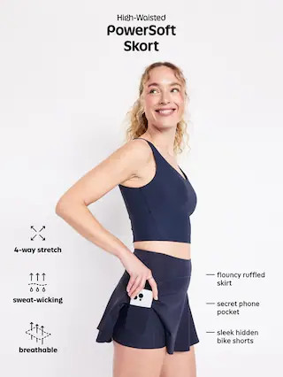 High-Waisted PowerSoft Skort | Old Navy (US)
