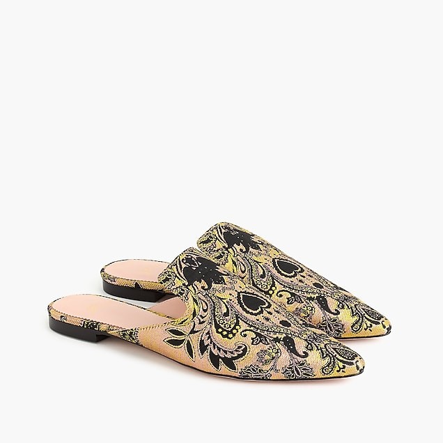 Pointed-toe slides in brocade | J. Crew US