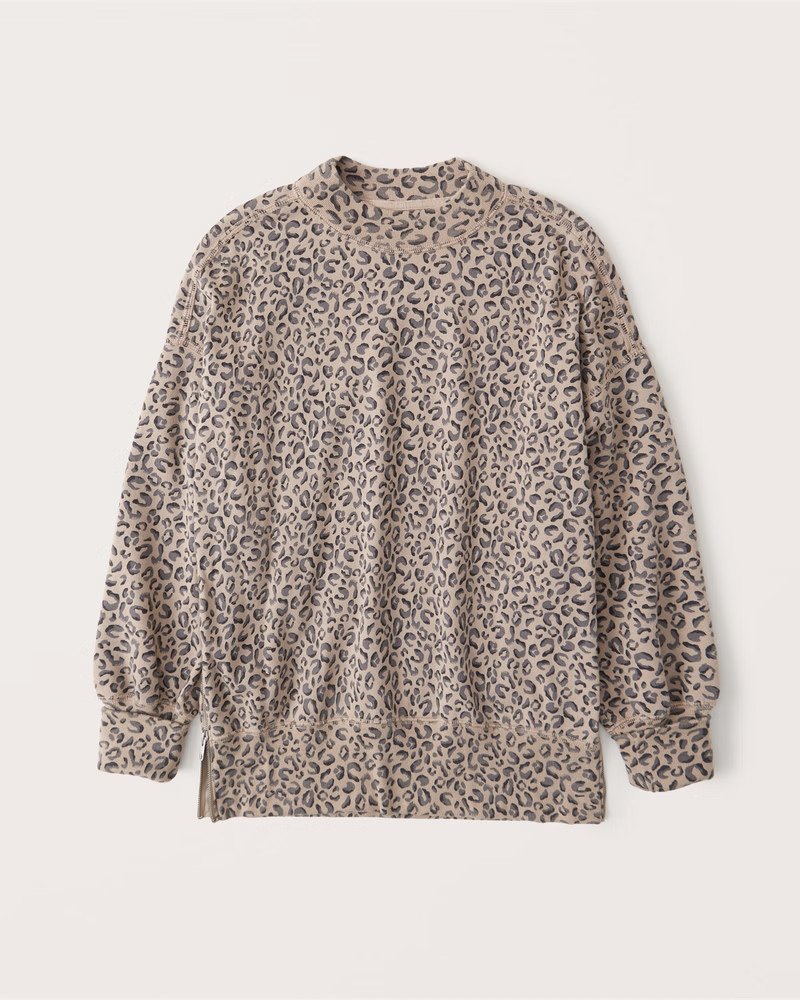 Side-Zip Tunic Crewneck Sweatshirt | Abercrombie & Fitch (US)