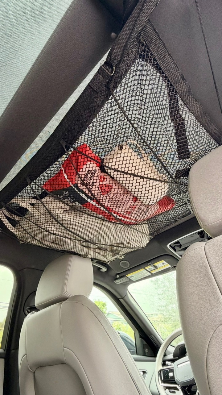 Car ceiling cargo! Maximize unused roof space and empty ceiling into storage.
#LTKCarFind #LTKHacks #CarEssentials #RoadTripEssentials