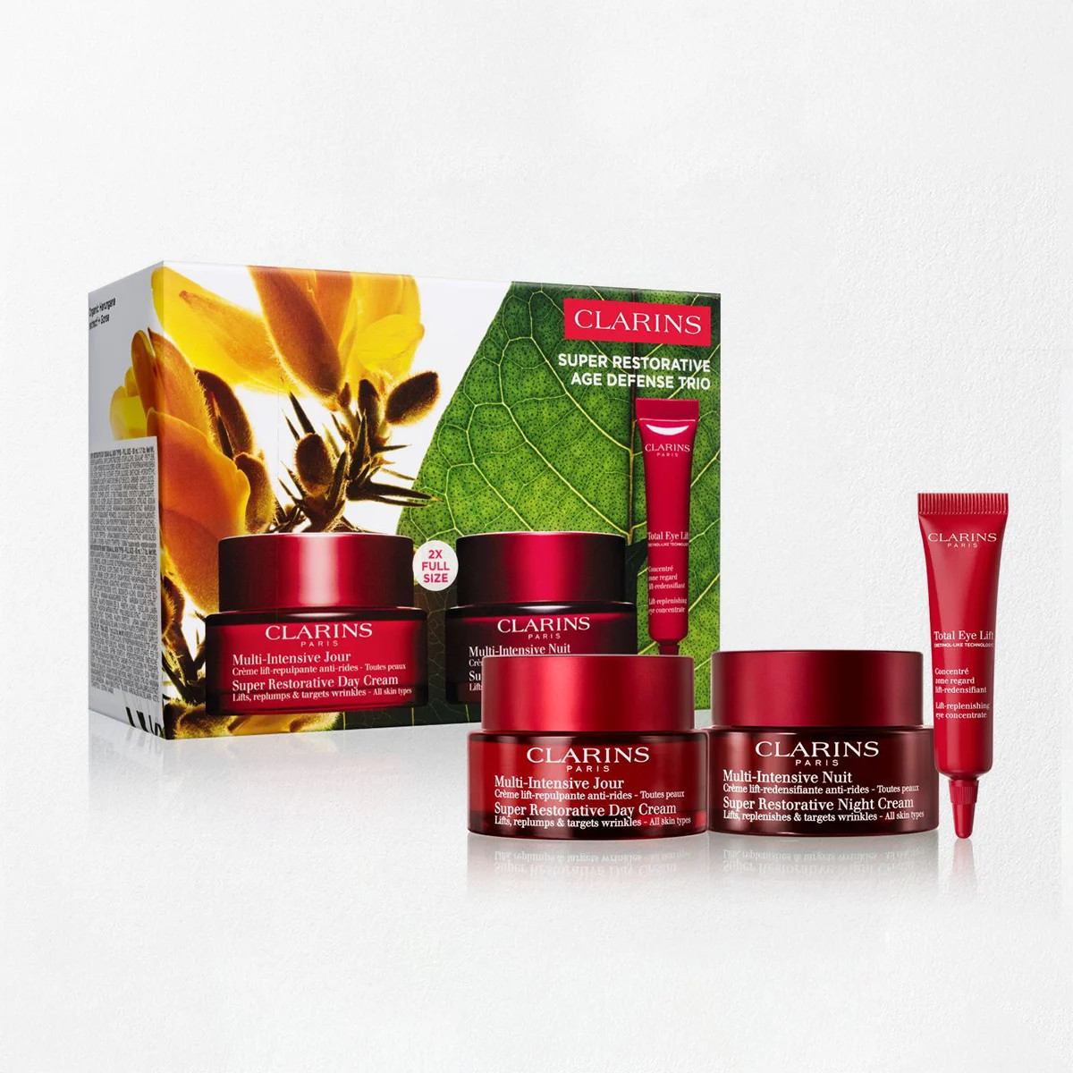 Super Restorative Day + Night Set | Featuring Total Eye Lift | Targets Deep Wrinkles | Clarins USA