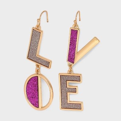 Love Drop Earrings - Pink | Target