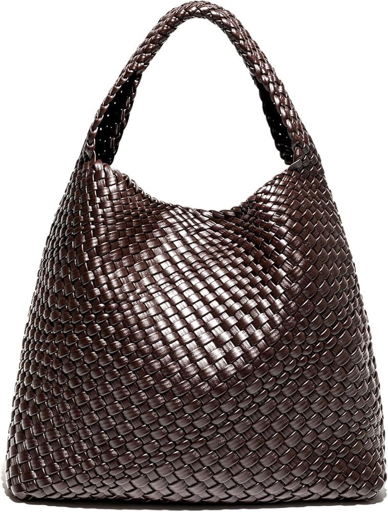 Woven Bag Purses and Handbags, Woven Vegan Leather Bag For Women, Woven Tote Bag Shoulder Bag Top... | Amazon (US)