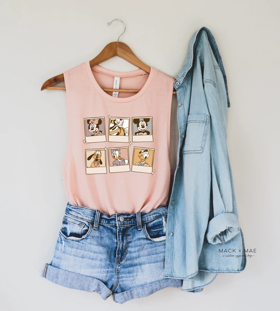 Disney Inspired RETRO MICKEY & MINNIE Tank, Women’s Muscle Tank, Vintage Polaroid Tank | Etsy (US)