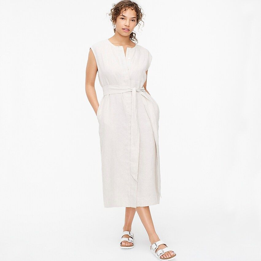 Tie-waist linen shirtdress | J.Crew US