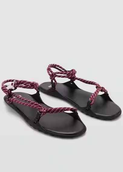 Combined lace-up sandal | MANGO (US)