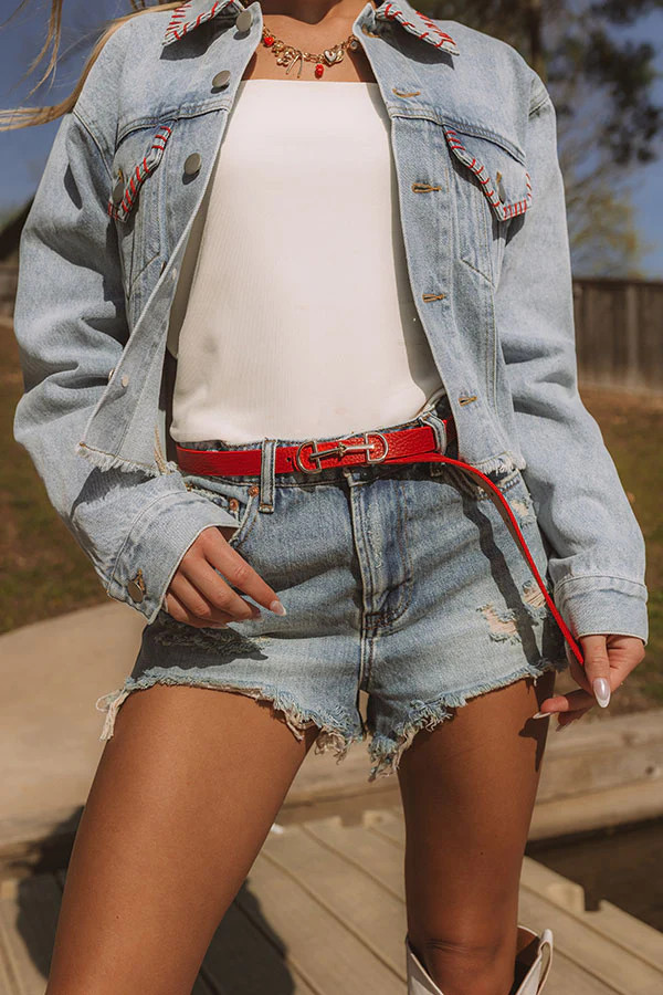 Casual Moment Faux Leather Belt in Red | Impressions Online Boutique