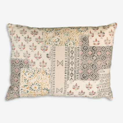 Cream Patchwork Cushion 50x35cm | TK Maxx