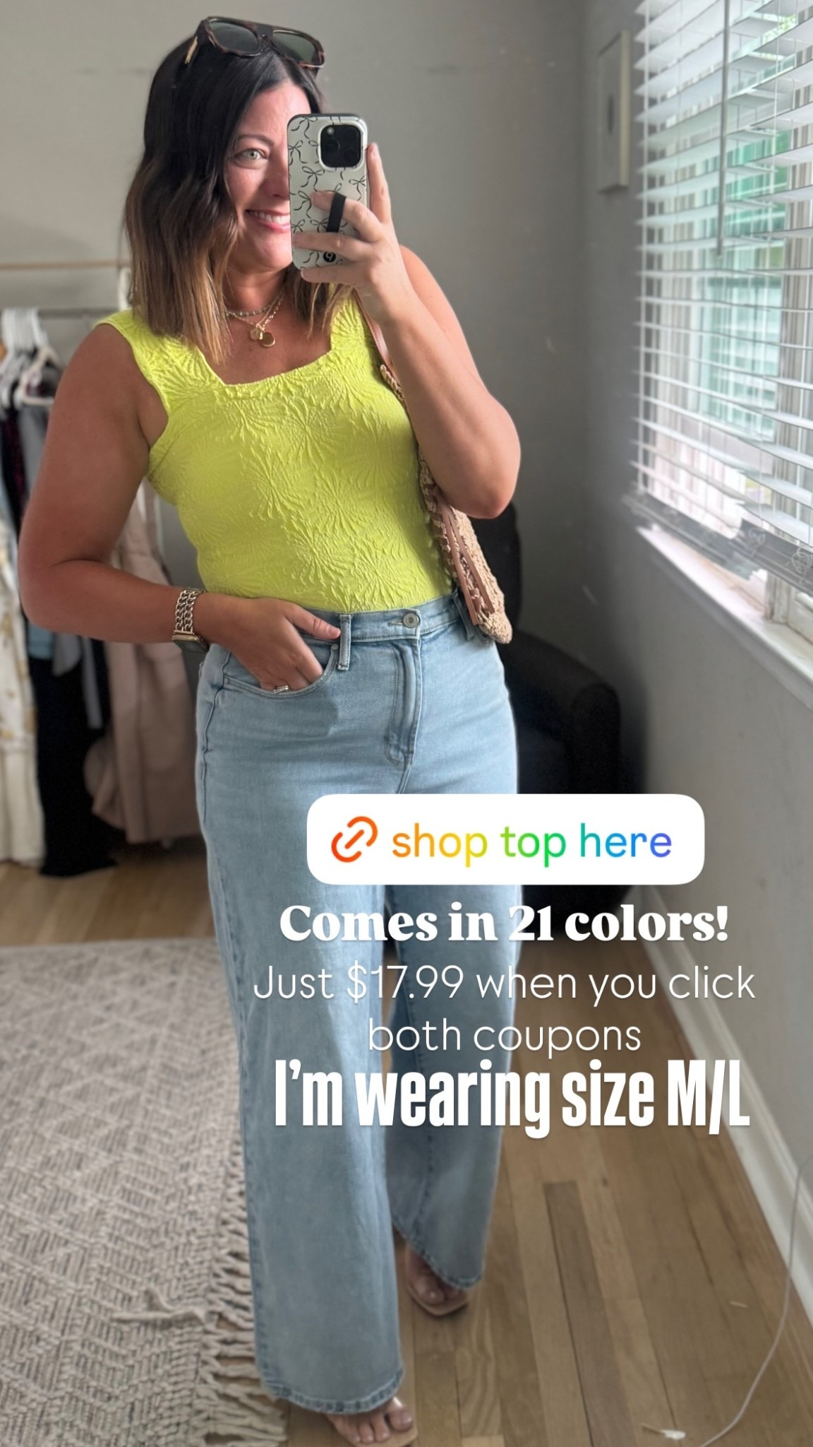Comes in 21 colors!  Just $17.99 when you click both coupons  I’m wearing size M/L
