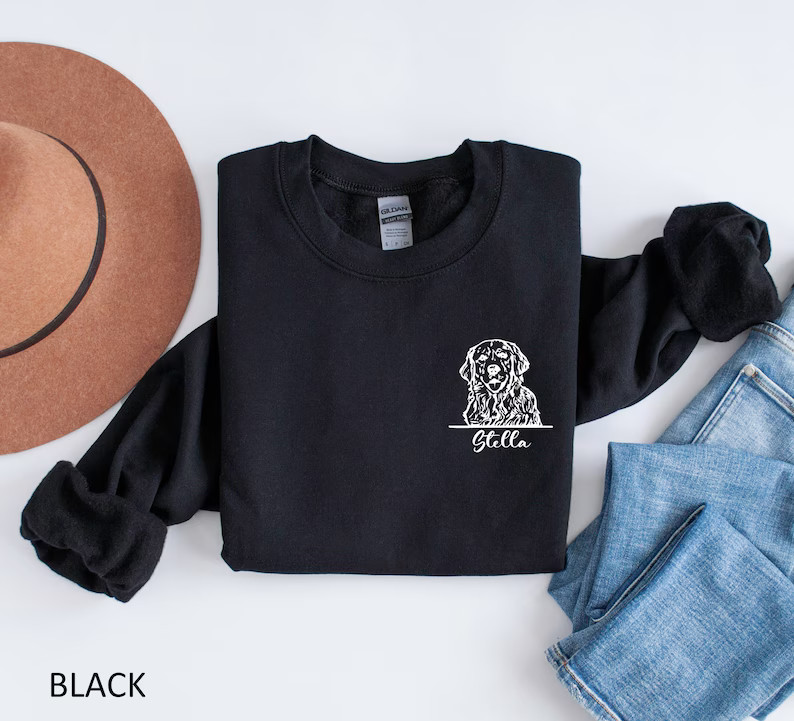 Custom Pet Portrait Hoodie Hoodie With Pet Photo and Name - Etsy | Etsy (US)