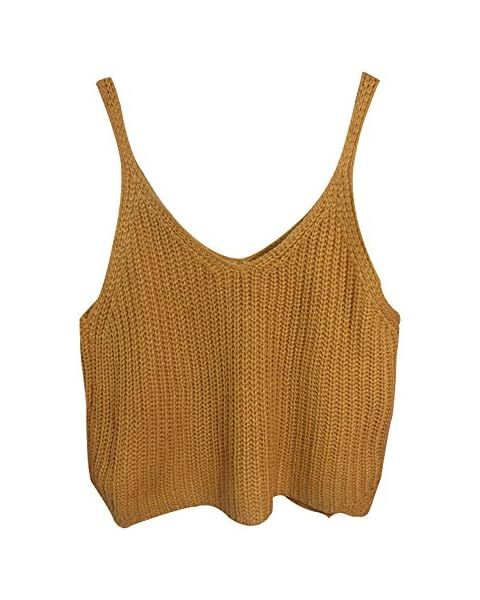 Ebifin Women's V Neck Ribbed Knit Crop Tank Tops Sleeveless Basic Fitted Cami Shirts | Amazon (US)