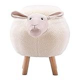 GIA S08-WHITE-SHEEP-N_VC Ottoman with Storage, Foot Stand and Wooden Legs, White | Amazon (US)