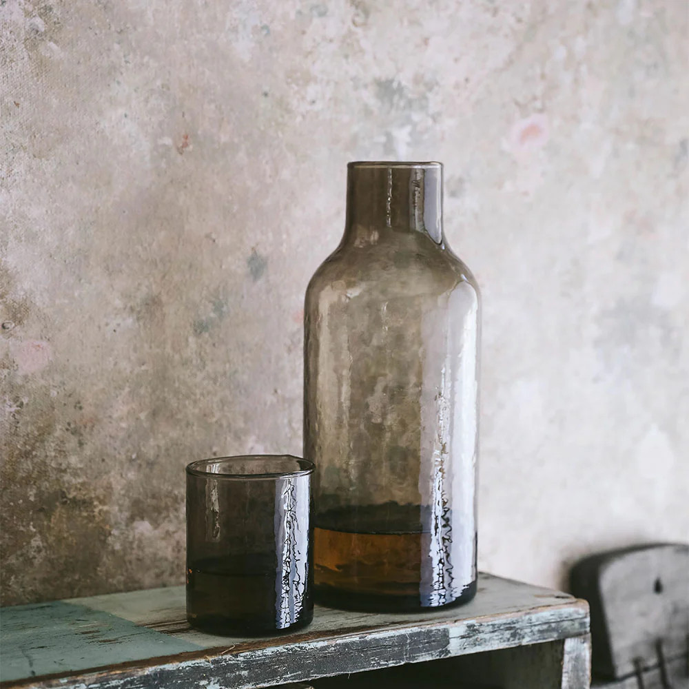 Handblown Glass Carafe Set - Dark | Roan Iris