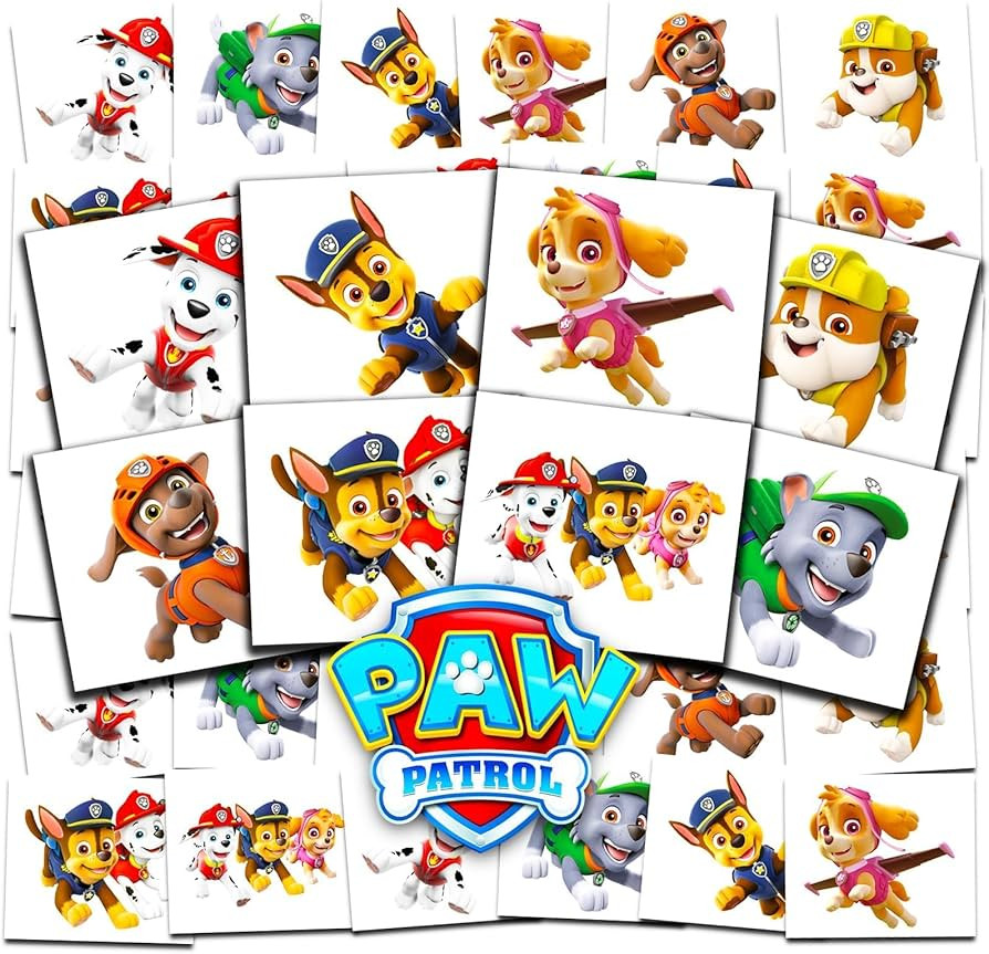 Paw Patrol Tattoos Party Favors Bundle ~ 70+ Perforated Individual 2inch x 2inch Paw Patrol Tempo... | Amazon (US)