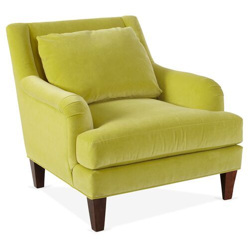 Merrimack Club Chair, Chartreuse Velvet | One Kings Lane