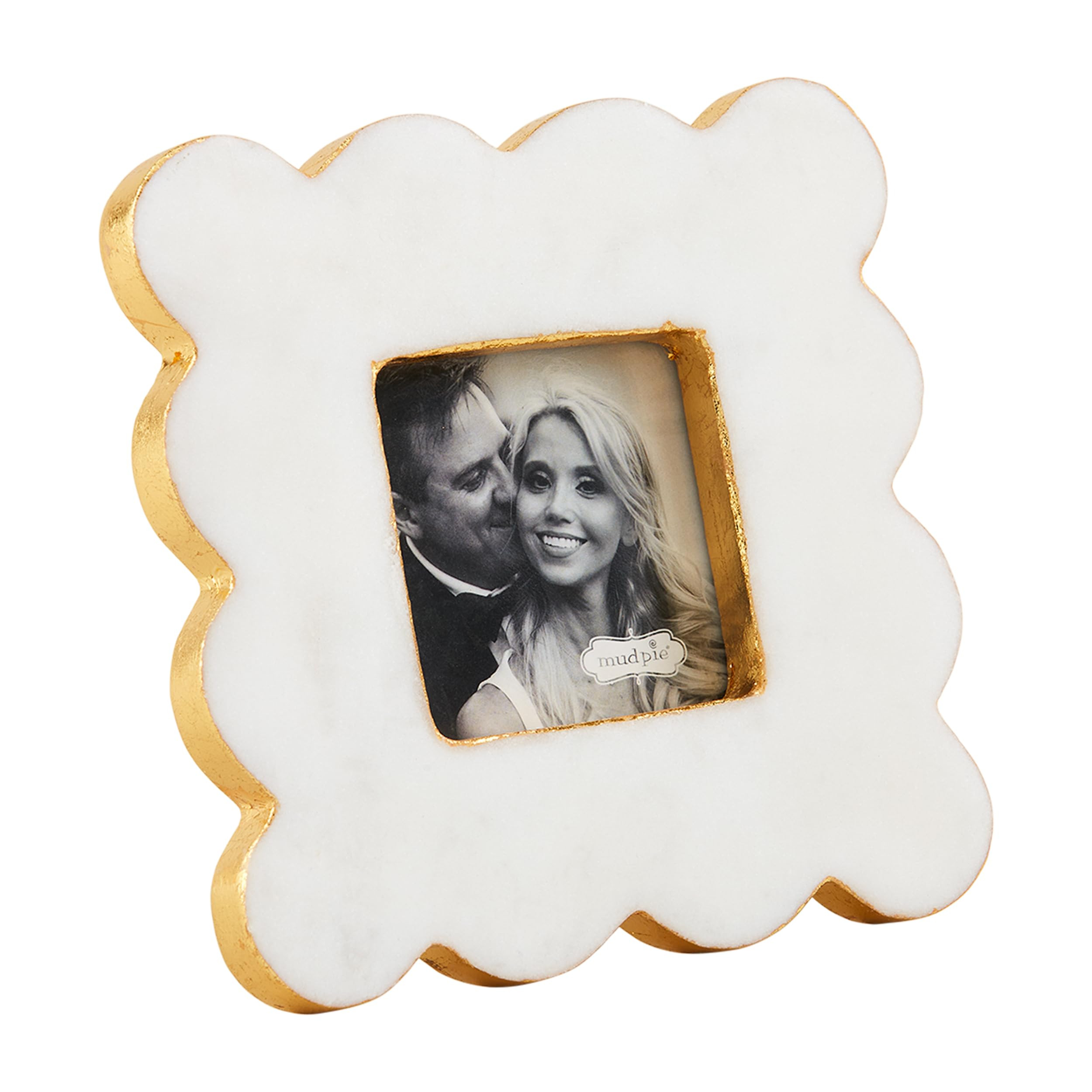 Mud Pie Square Scallop Marble Frame; 5 3/4" x 5 3/4" | Amazon (US)