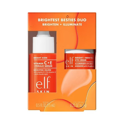 e.l.f. SKIN Brightest Besties Duo - Vitamin C + E + Ferulic Serum & Bright + Brew-tiful Eye Cream Mini Set - 2pc | Target