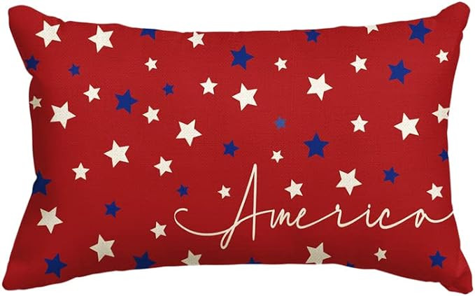 AVOIN colorlife 4th of July Patriotic Throw Pillow Cover, 12 x 20 Inch Independence Memorial Day ... | Amazon (US)