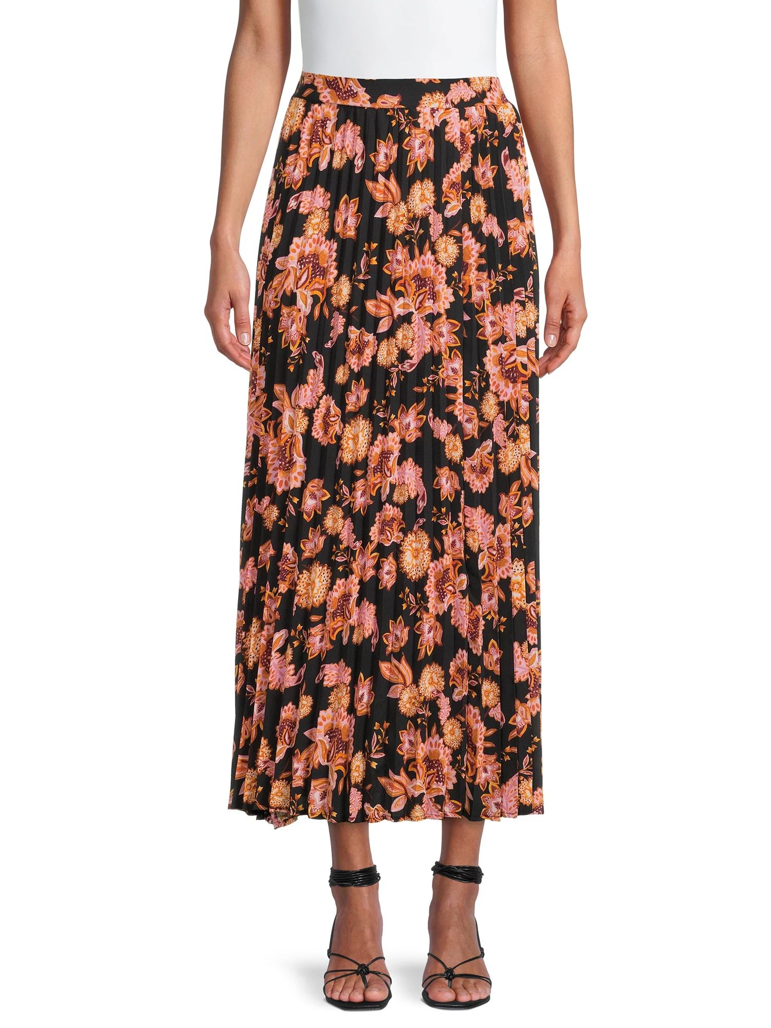 The Get Women's Pleated Maxi Skirt - Walmart.com | Walmart (US)