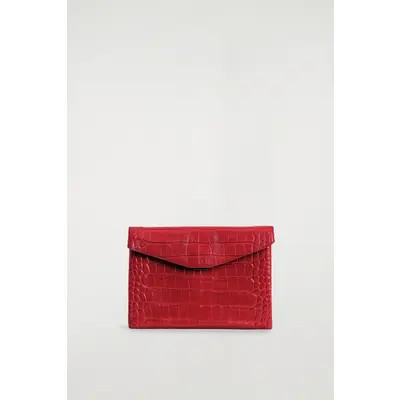 Envelope Clasp Pouch - Croc-Effect Leather | Nordstrom