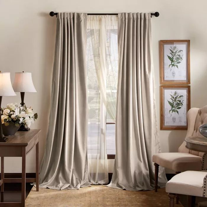 Set of 2 Lucca Velvet Blackout Curtain Panels - Martha Stewart | Target