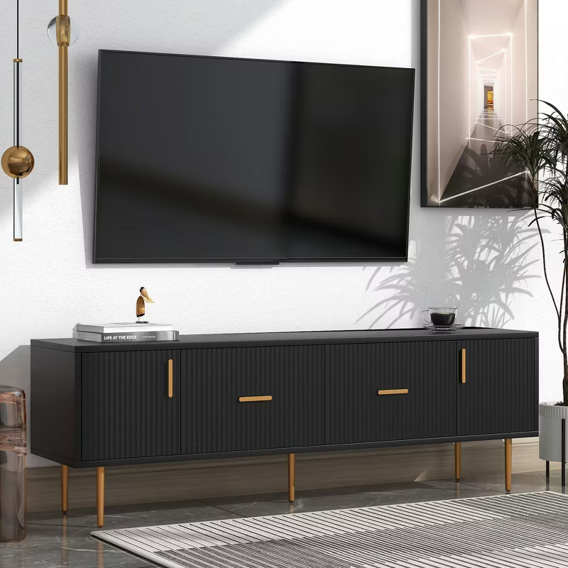 Modern TV Stand for TVs up to 75'' with 5 Champagne Legs-ModernLuxe | Target