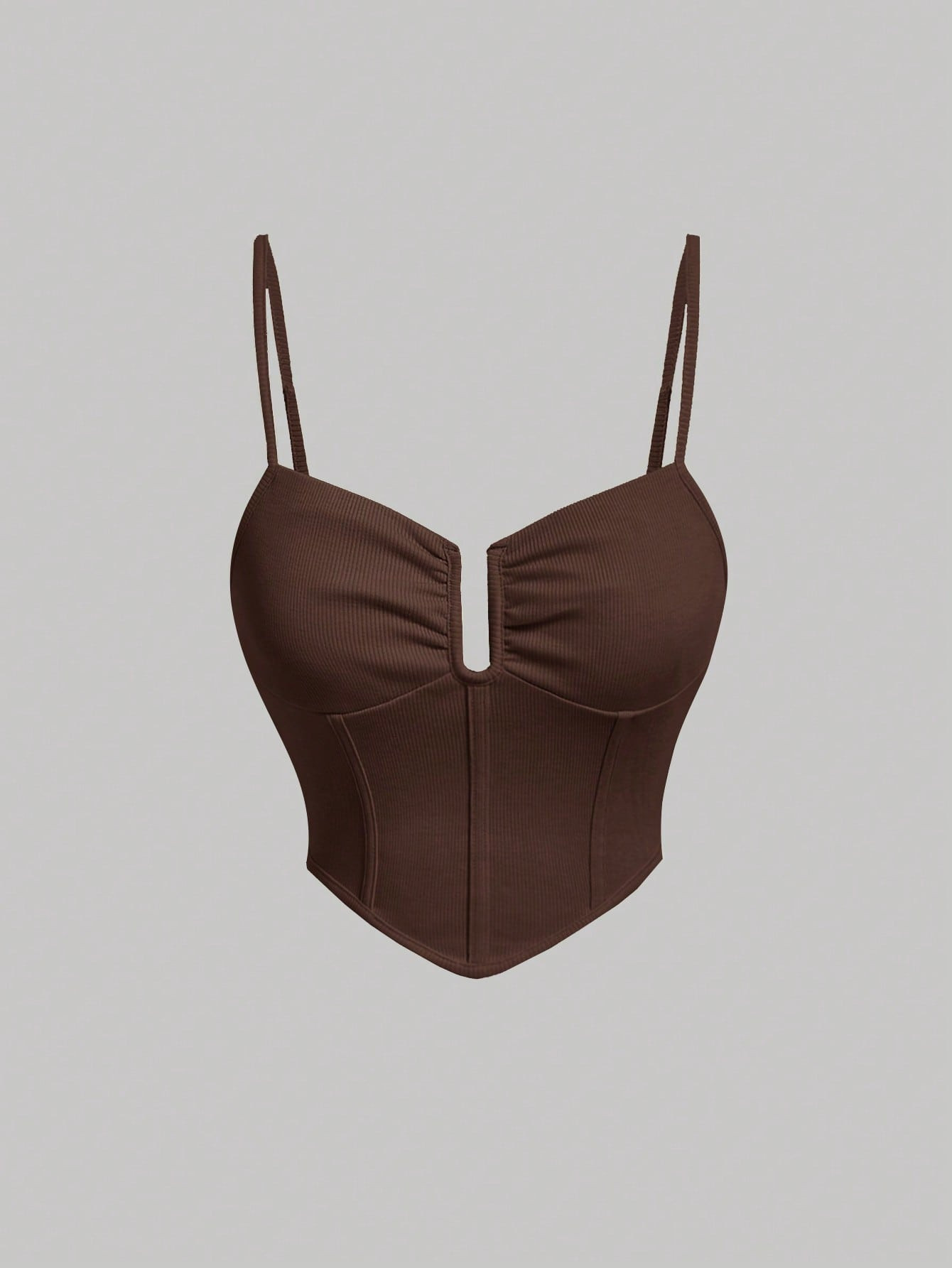 SHEIN MOD Solid Ruched Bustier Cami Top | SHEIN