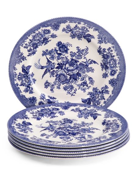 Asiatic pheasants, blue and white china, dinner plates, formal dining , dining room, kitchen, grand millennial, 

#LTKhome